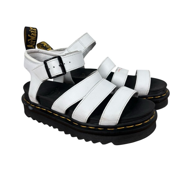 Dr. Martens Shoes - Dr. Martens Blaire Sandal White Strappy Chunky Streetwear Women's Size 6 Eu 37
